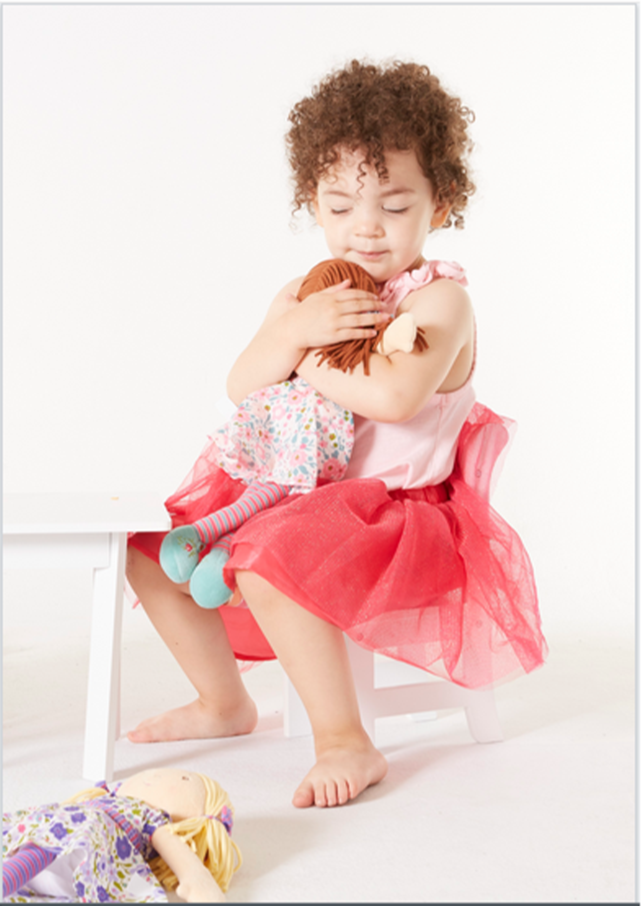Tikiri Fabric Baby Doll – Katy with Pink & Sea Green Dress