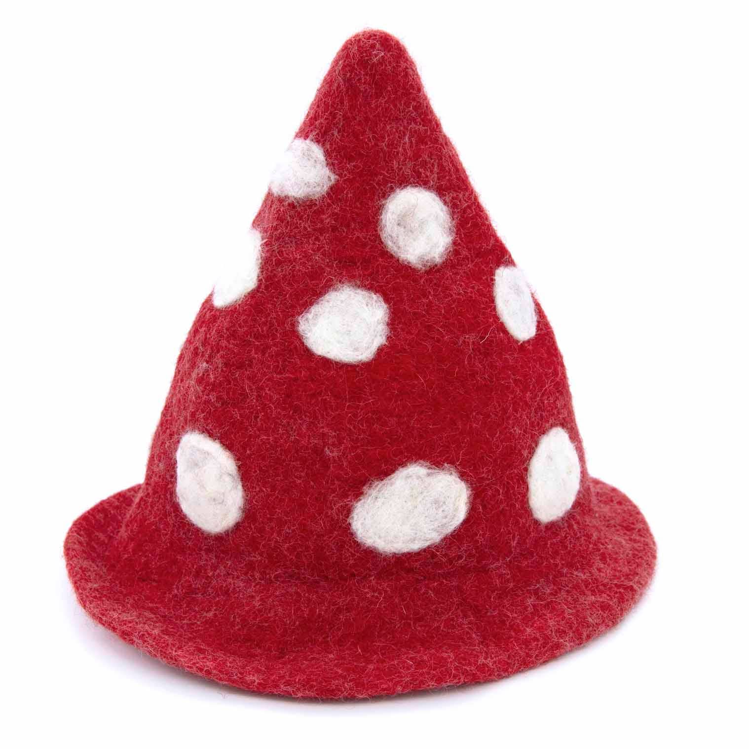 Mushroom Felt Hat: Red