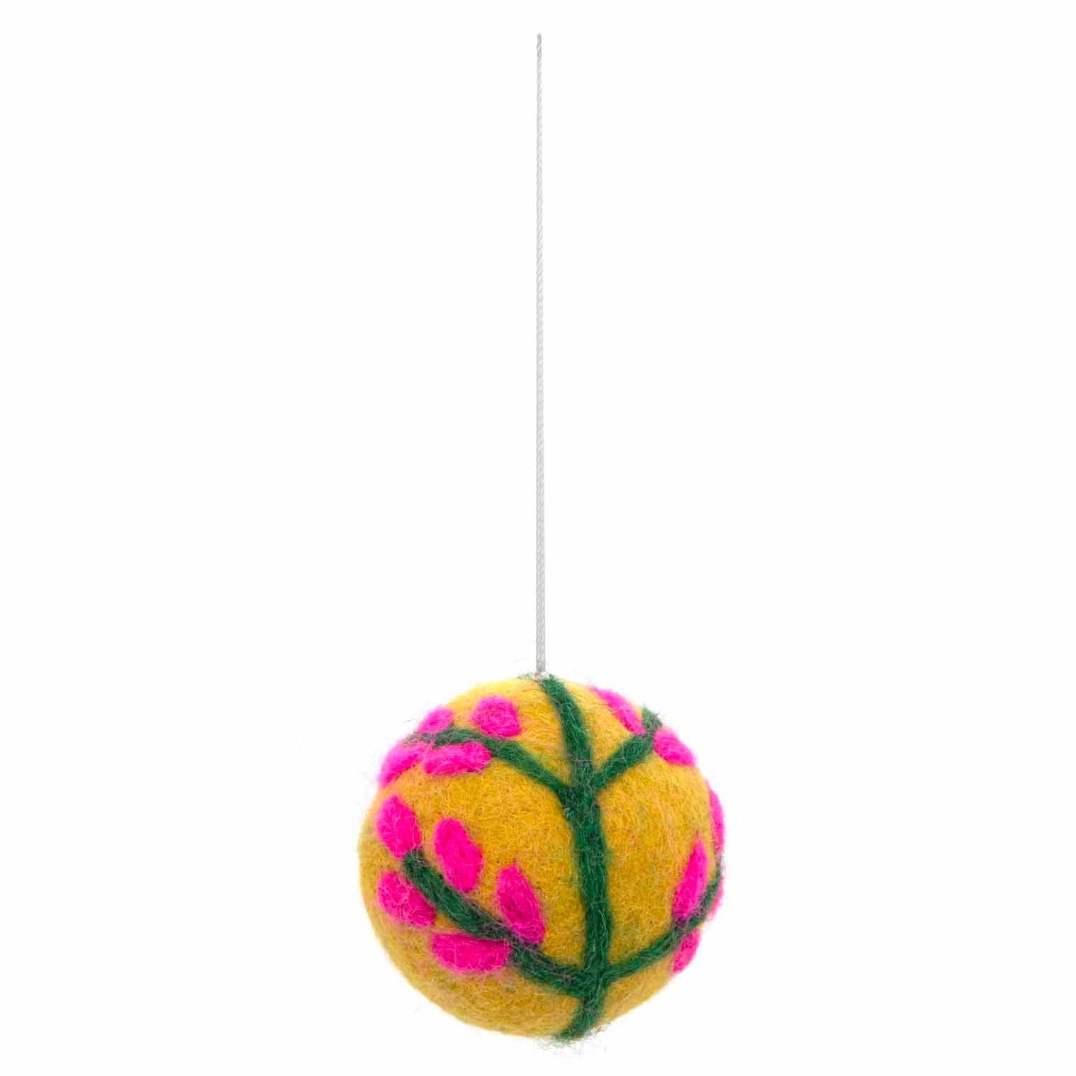 Tree Bauble Felt Hanging Decoration: Purple