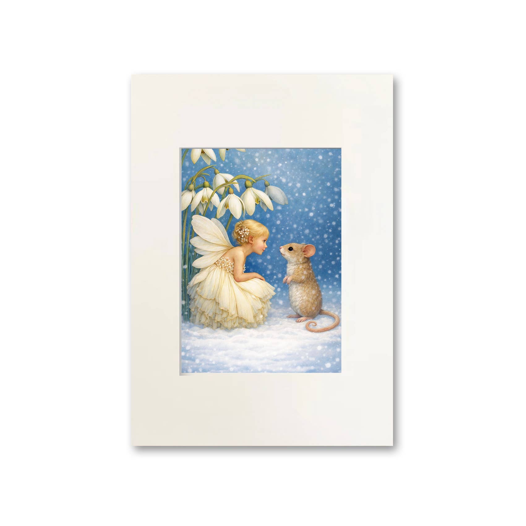 Art Print in A4 Mount - Flower Fairies - Snowdrop